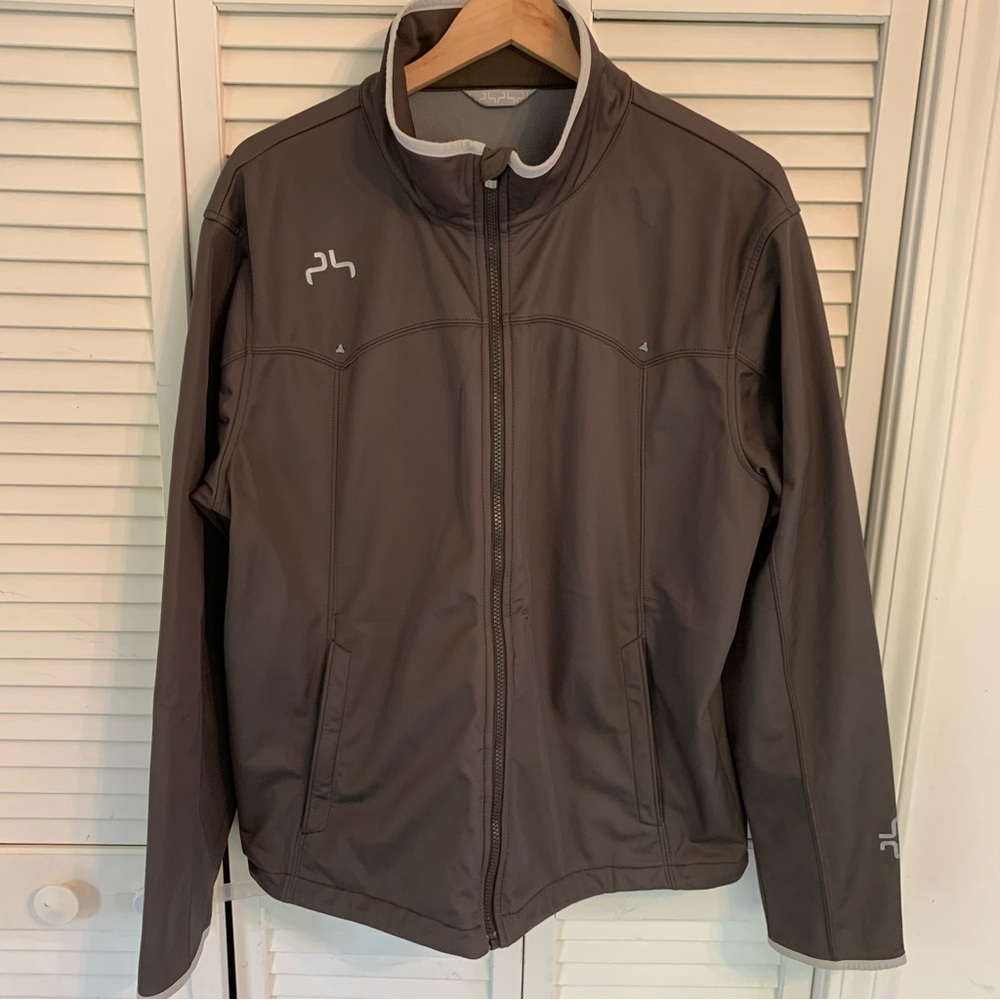 Powderhorn Soft Shell Jacket Gray Full Zip Fleece Lined Men’s‎ XL Outdoor Travel